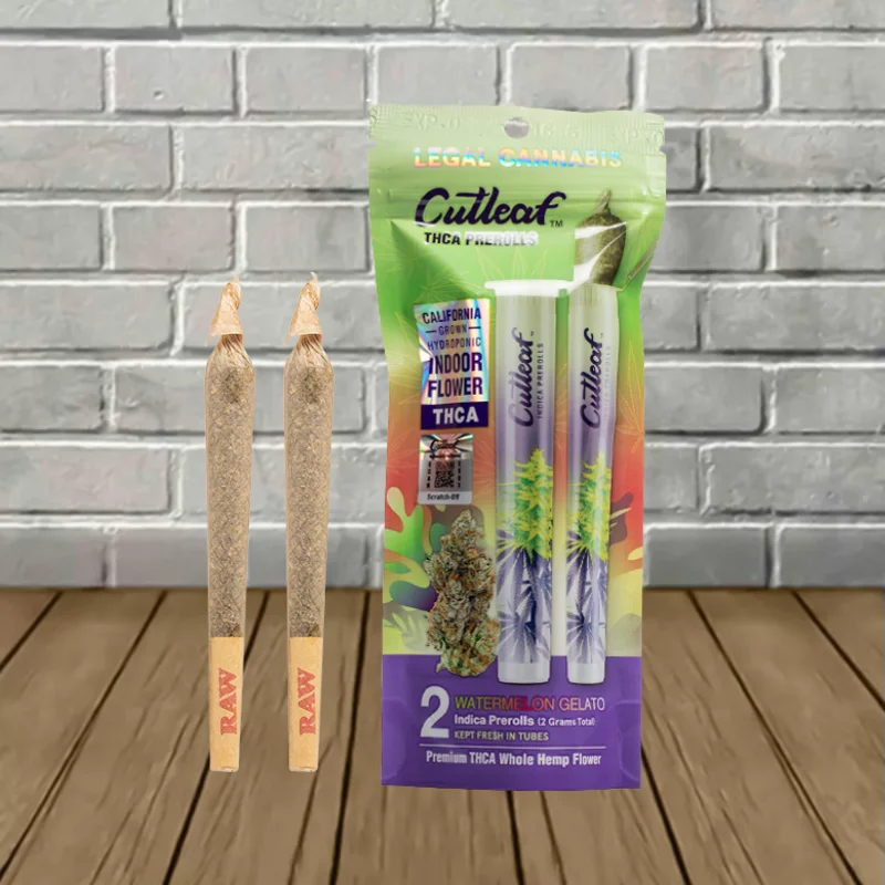 Cutleaf THCa Prerolls 2g - Watermelon Gelato -- Indica