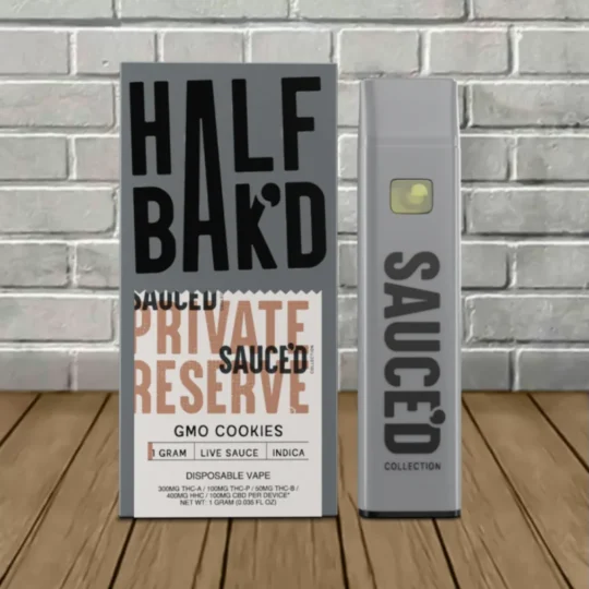 Half Bak’d Sauce’d Private Reserve Vape 1g GMO Cookies -- Indica -- DISPOSABLE
