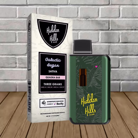 Hidden Hills Premium Quadra HHCV Blend Disposable 3g Galactic Sugar (Sativa)