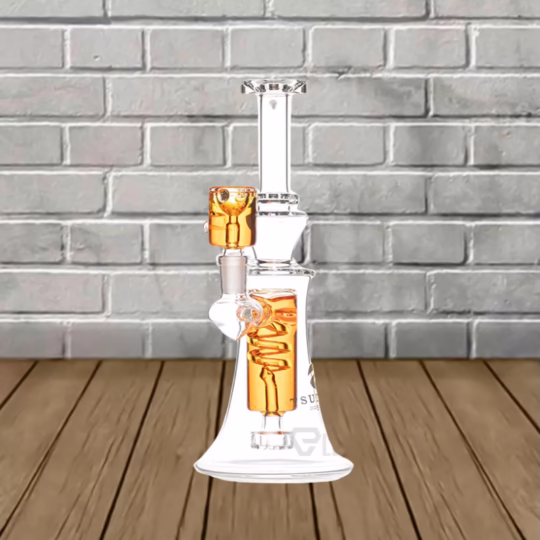 Tsunami 8' Glass Swirl Edition Freezable Glycerine Water Pipe Orange