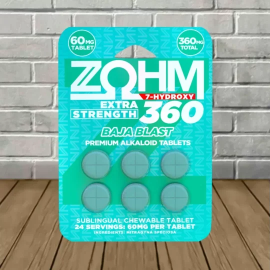Zohm 7-Hydroxy Extra Strength 360mg Baja Blast 6ct Single Blister Pack