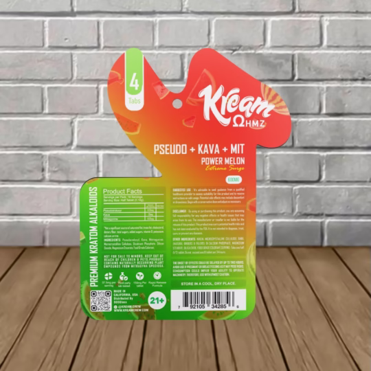Kream Psuedo + Kava + MIT 600mg Blister Pack - Power Melon -- 4ct Blister Pack Product facts