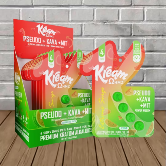 Kream Psuedo + Kava + MIT Bulk Case Deal - Power Melon -- Bulk Case Deal -- 10 Blister Packs = 40 Tablets