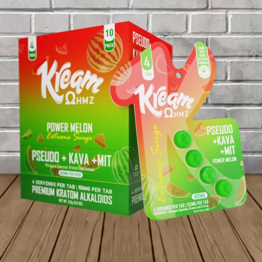 Kream Psuedo + Kava + MIT Bulk Case Deal - Power Melon -- Bulk Case Deal -- 10 Blister Packs = 40 Tablets