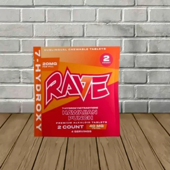 Rave 7-Hydroxy Hawaiian Punch Chewable Extract Tablets 2ct Sachet 20mg