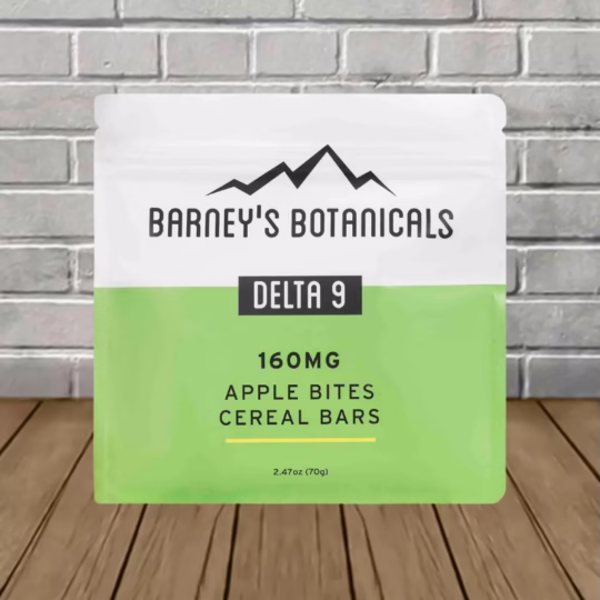 Barney's Botanicals Delta 9 THC Cereal Bars 160mg - Apple Bites
