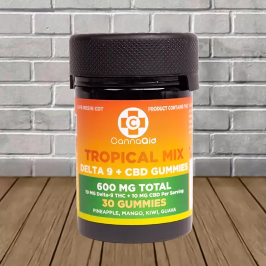CannaAid Delta 9 + CBD Gummies 600mg Tropical Mix