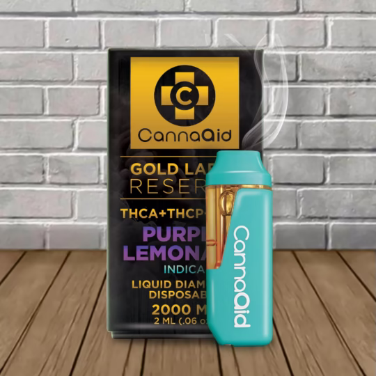 CannaAid Gold Reserve THCa + THCp + THCb DISPOSABLE - Purple Lemonade -- Indica -- DISPOSABLE