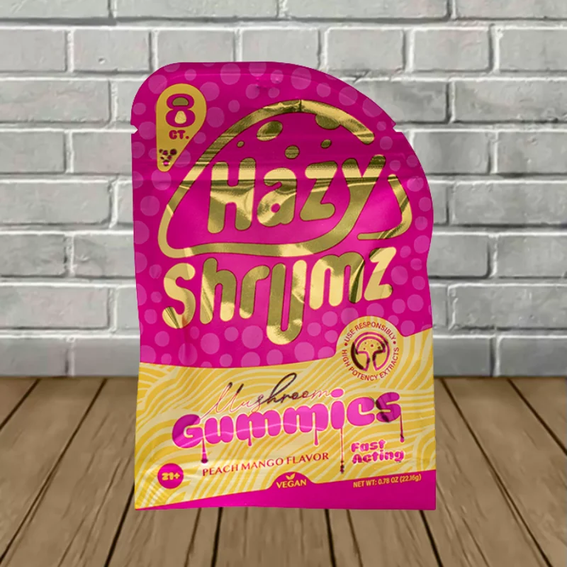 Hazy Shrumz Mushroom Gummies 8ct - Peach Mango -- 8ct Pack