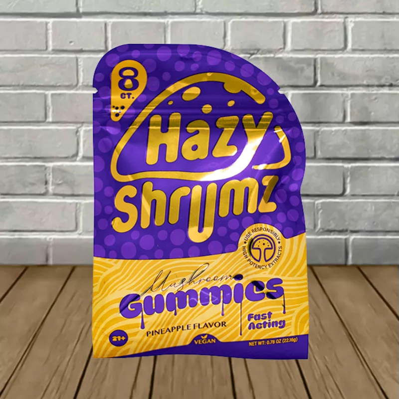 Hazy Shrumz Mushroom Gummies 8ct - Pineapple -- 8ct Pack