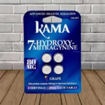 Kama 7-Hydroxy Mitragynine Chewable Tablets 80mg - Grape 4ct Single Blister Pack