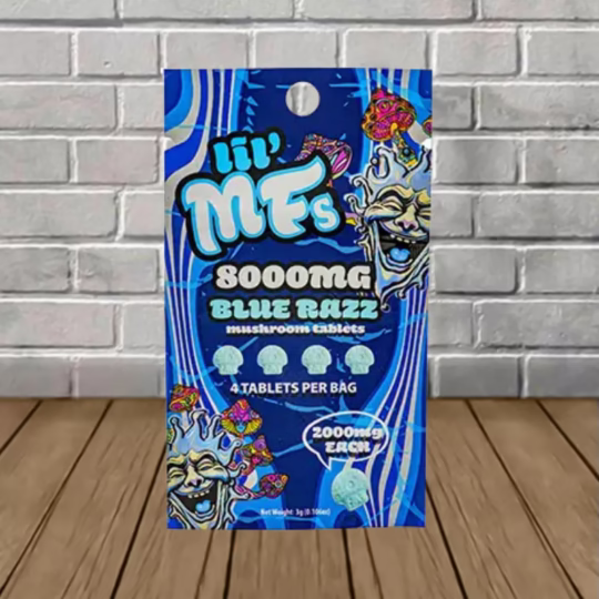 Lil MFs Mushroom Tablets 4ct 8000mg - Blue Razz 4 Tablet Pack