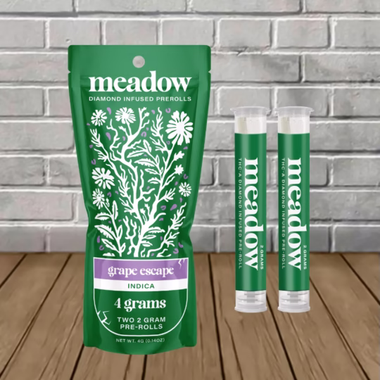 Meadow THCa Diamond Infused Prerolls 2g x 2ct Grape Escape -- Indica