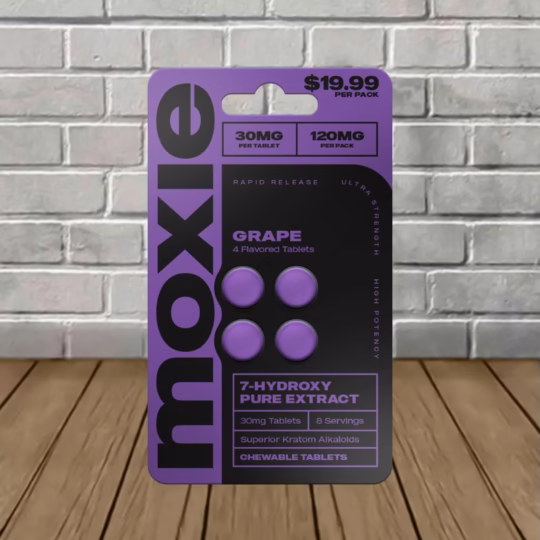 Moxie 7-Hydroxy Extract 120mg Grape 4ct Single Blister Pack