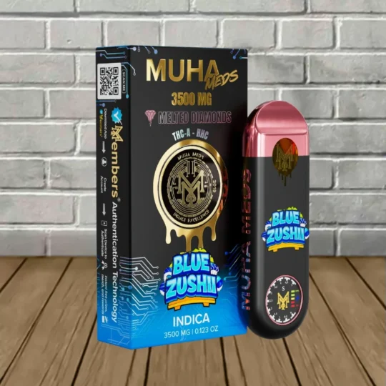 Muha Meds Melted Diamonds THCa Disposable 3.5g-Blue Zushii -- Indica -- DISPOSABLE