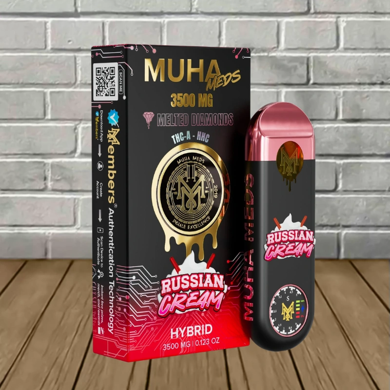 Muha Meds Melted Diamonds THCa Disposable 3.5g-Russian Cream -- Hybrid -- DISPOSABLE
