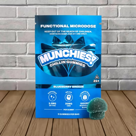 Munchies Functional Microdose Gummies 5ct - Blueberry Breeze