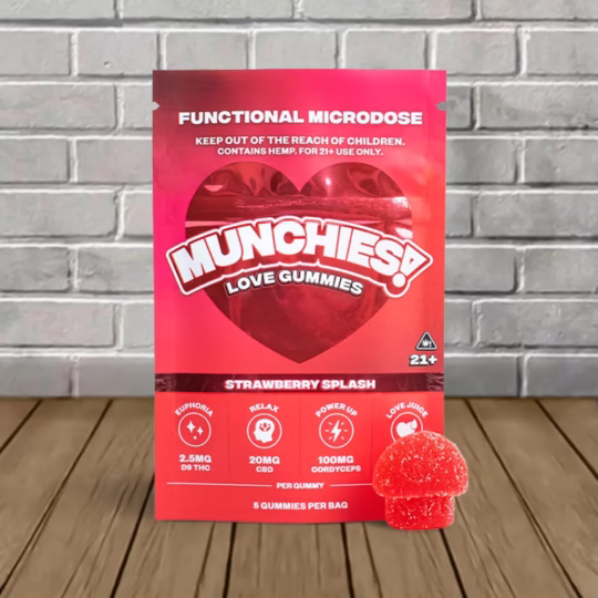 Munchies Functional Microdose Gummies 5ct - Strawberry Splash
