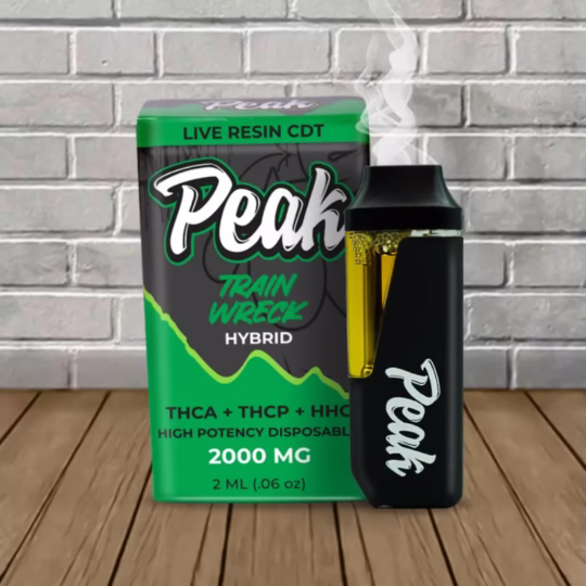 Peak High Potency 2g Vape THCa + THCp + THH DISPOSABLE - Train Wreck -- Hybrid