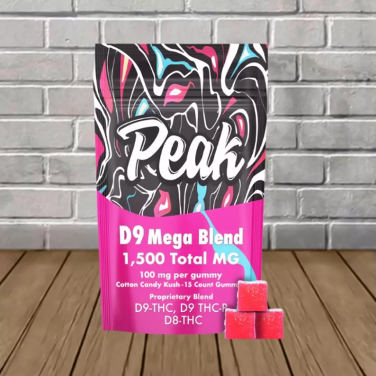 Peak Mega Blend Gummy 1500mg Cotton Candy Kush