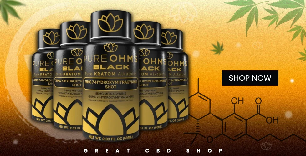 Pure Ohms Black 7-Hydroxymitragynine Liquid Extract Shot 2oz