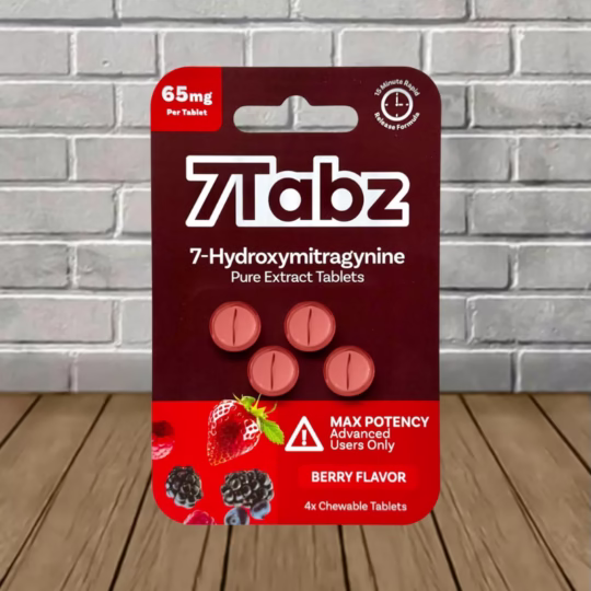 7Tabz 7-Hydroxymitragynine Max Potency Kratom Tablets 65mg -Berry 4ct Single Blister Pack