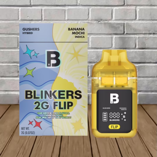 Blinkers Flip THCa Disposable 2g - Gushers - Hybrid -- Banana Mochi - Indica -- DISPOSABLE
