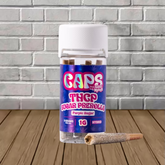 Caps THCP Sugar Prerolls 1g 5ct - Purple Sugar -- Hybrid