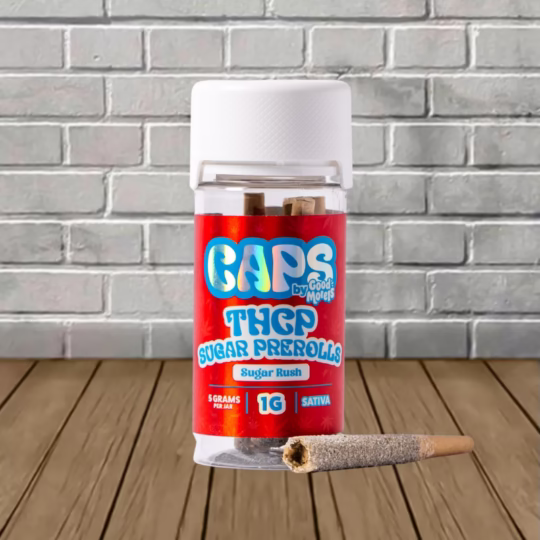 Caps THCP Sugar Prerolls 1g 5ct - Sugar Rush -- Sativa