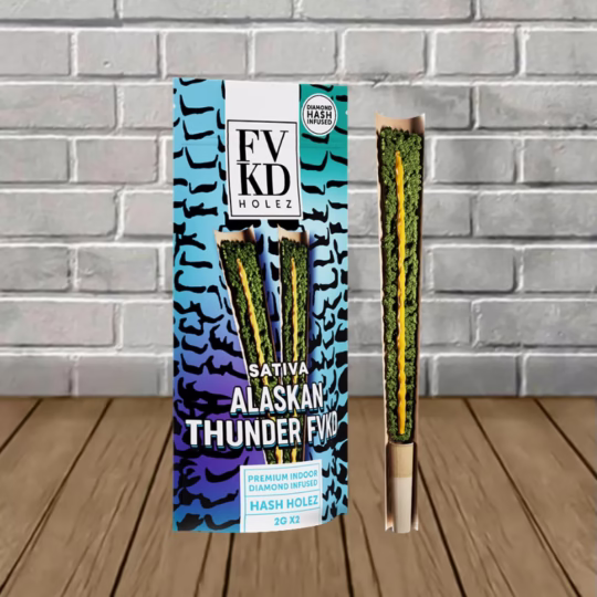 FVKD Diamond Hash Infused THCA Hash Holez Pre-Rolls 2G X2 - Alaskan Thunder Fvkd -- Sativa