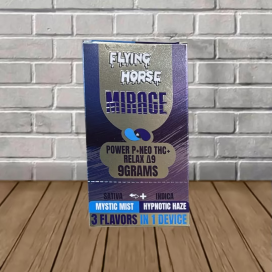 Flying Horse Mirage 3 in 1 9g THC Vape - Mystic Mist -- Sativa + Hypnotic Haze -- Indica -- DISPOSABLE