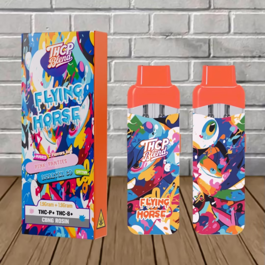 Flying Horse THCp Blend 3.8g Dual Flavor Disposable Vape - Pink Panties - Sativa + Sarten CO - Indica DISPOSABLE