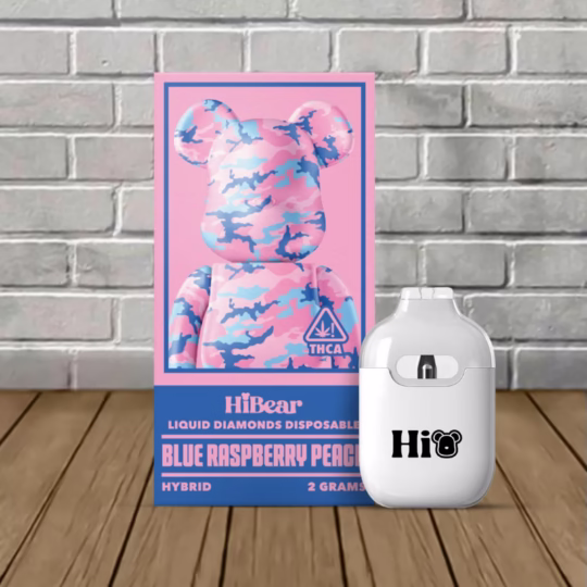 HiBear Liquid Diamond THCa Disposable 2g-Blue Raspberry Peach -- Hybrid