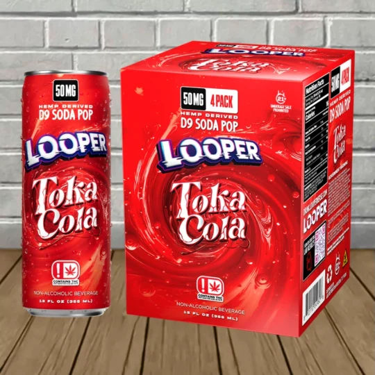 Looper Delta-9 Soda Pop 50mg - Toka Cola -- 4ct Pack