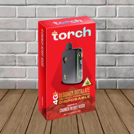 Torch Designer Distillate Disposable 4g - Crunch Berry Kush -- Indica -- DISPOSABLE