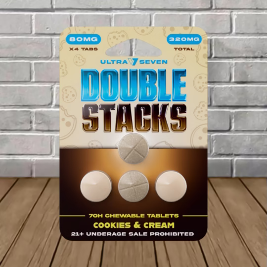 Ultra Seven Double Stacks 7-Oh Chewable Tablets 80mg - Cookie and Cream -- 4ct Blister Pack