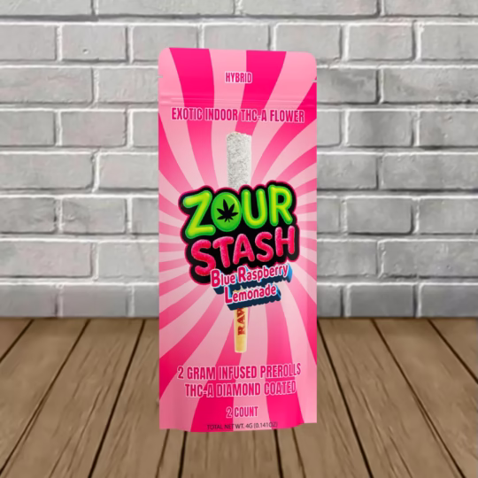 Zour Stash 2g THCa Diamond Preroll - Blue Raspberry Lemonade -- Hybrid