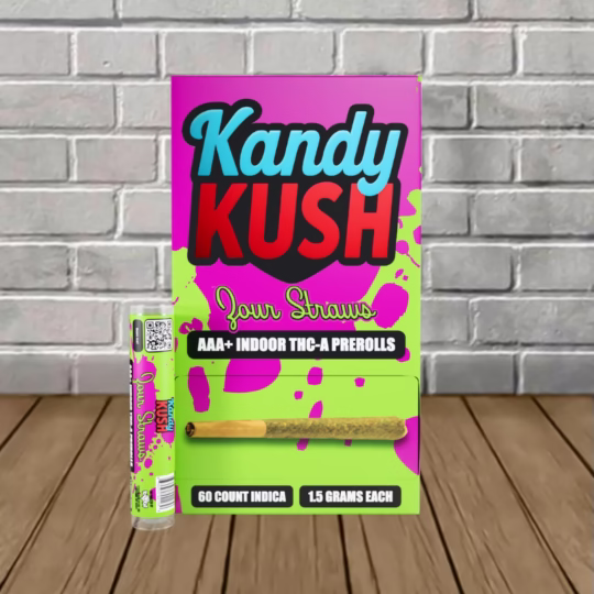 Kandy Kush AAA+ Indoor THCa Prerolls 1.5g - Zour Straws -- Indica