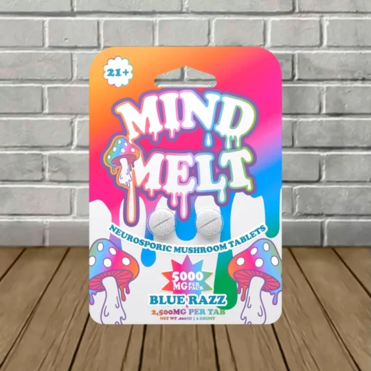 MindMelt Neurosporic Mushroom Tablets 5000mg - Blue Razz -- 2ct Blister Pack