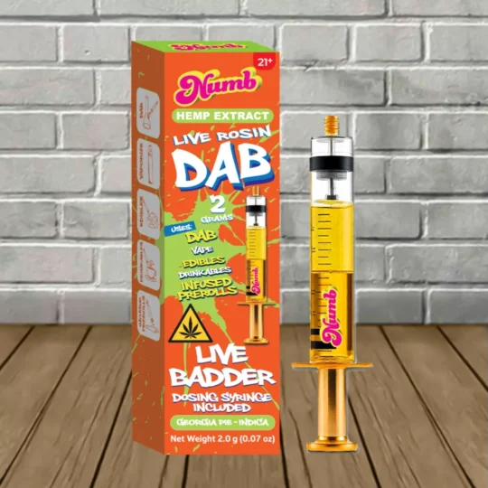 Numb Hemp Live Rosin + Badder THC Blend Dab Syringe 2g-Georgia Pie -- Indica