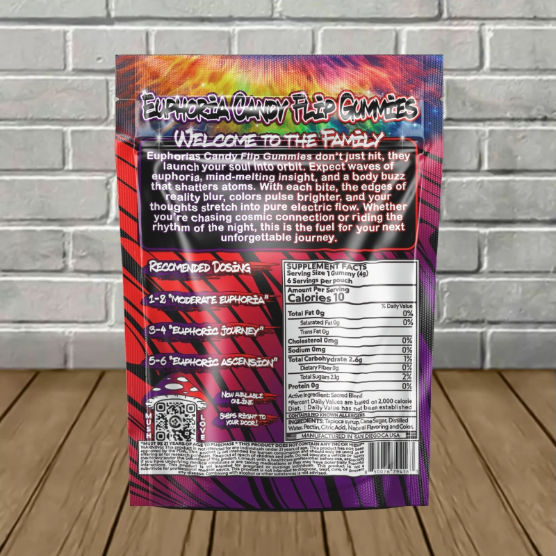 Sacred Journey Euphoria Candy Flips Gummies 4,200mg-Black Cherry -- 6ct Single Pack-back