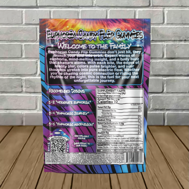 Sacred Journey Euphoria Candy Flips Gummies 4,200mg-Blue Raspberry -- 6ct Single Pack-back