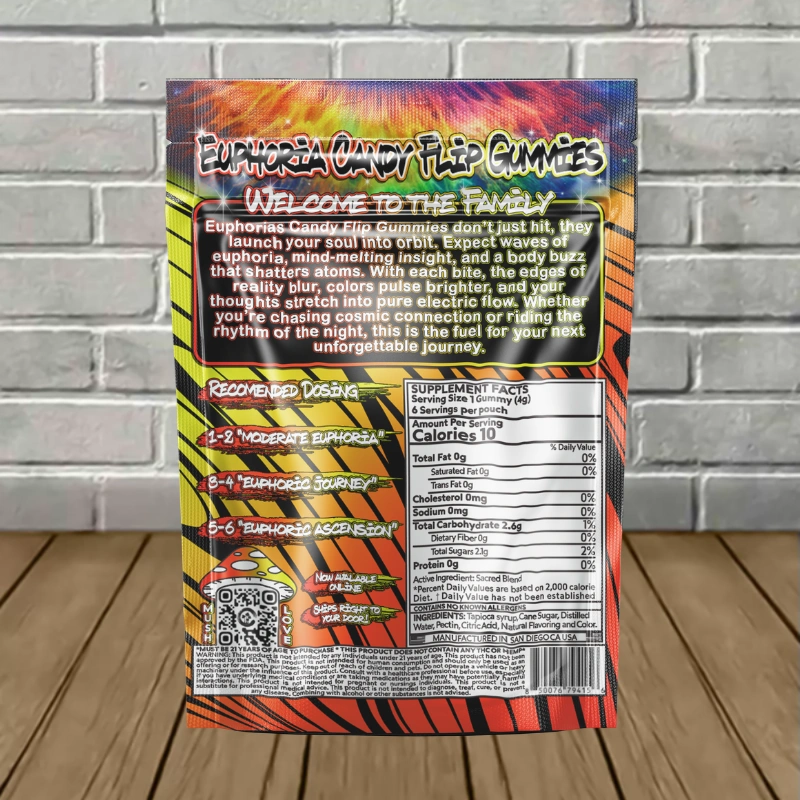 Sacred Journey Euphoria Candy Flips Gummies 4,200mg-Pineapple Mango -- 6ct Single Pack-back