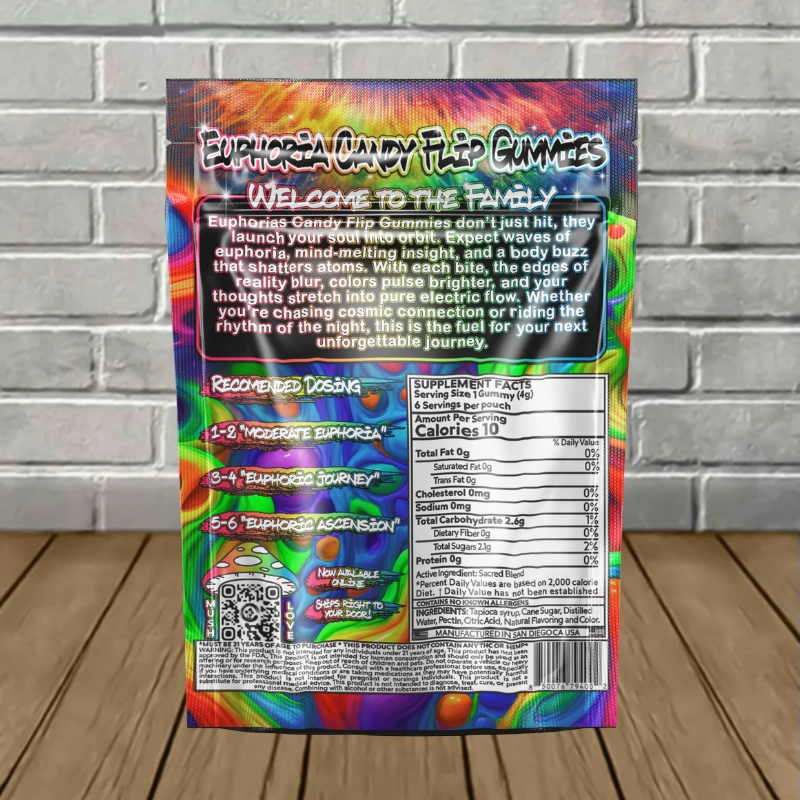 Sacred Journey Euphoria Candy Flips Gummies 4,200mg-Rainbow Slushy -- 6ct Single Pack-back