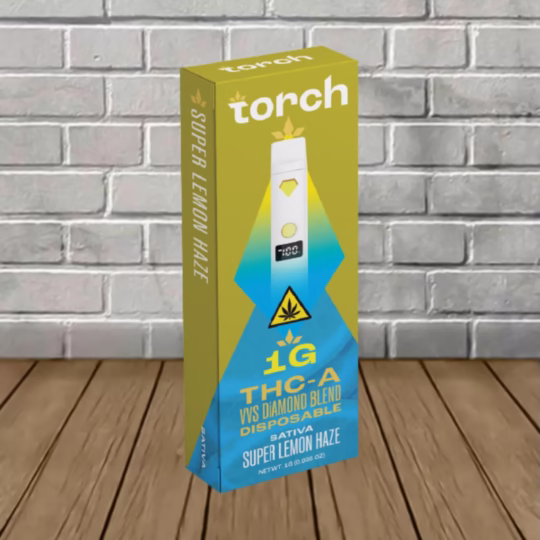 Torch VVS Diamond Blend THCa Disposable 1g - Super Lemon Haze -- Sativa -- DISPOSABLE