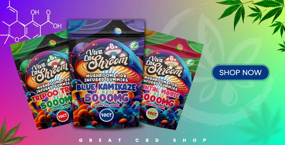 Viva La Hemp Mushroom + D8 Infused Gummies 5000mg