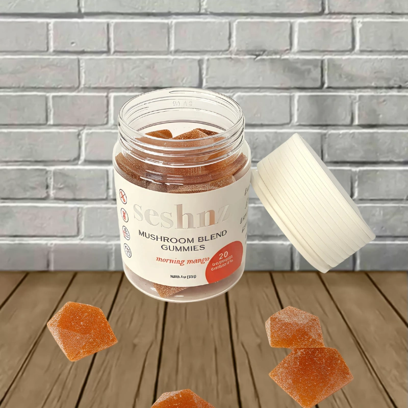 Seshnz Mushroom Blend Jar Gummies 10,000mg-Morning Mango