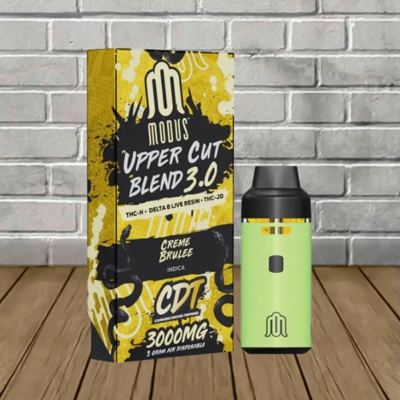 Modus Uppercut Blend D8 Live Resin 3g Disposable - Creme Brulee -- Indica -- DISPOSABLE Modus Uppercut Blend D8 Live Resin 3g Disposable - Image 1