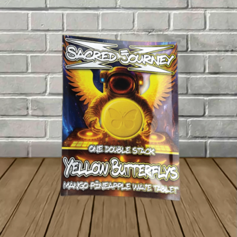 Sacred Journey Euphoric Hippyflip Tablets 2750mg-Yellow Butterflys -- Mango Pineapple Wave