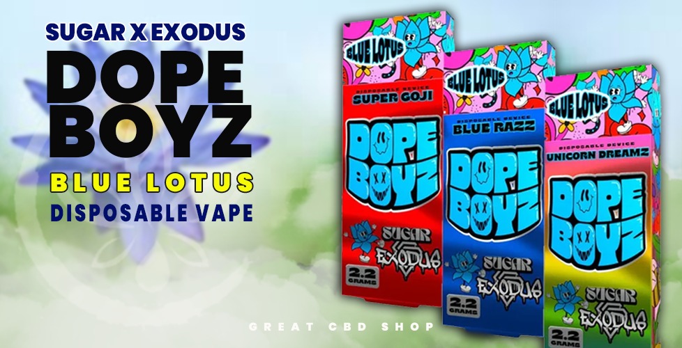 Sugar X Exodus Dope Boyz Blue Lotus Disposable Vape 2.2g